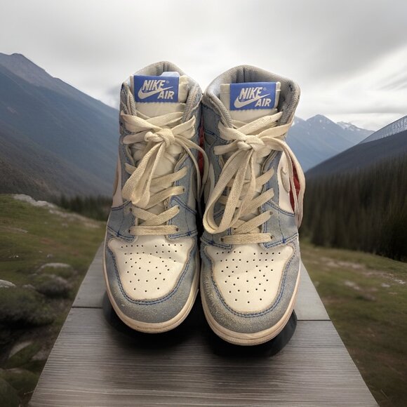 Size 5.5 VY Air Jordan‎ 555088-402  1 Retro OG High Hyper Royal Youth Suede Jump - Picture 1 of 16